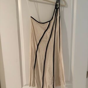 Boutique one shoulder linen dress